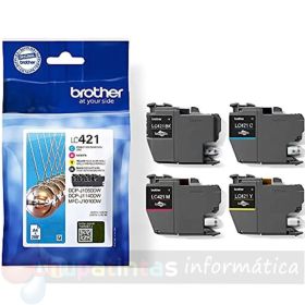 Brother LC421 Pack de 4 Cartuchos de Tinta Originales - LC421VAL-1