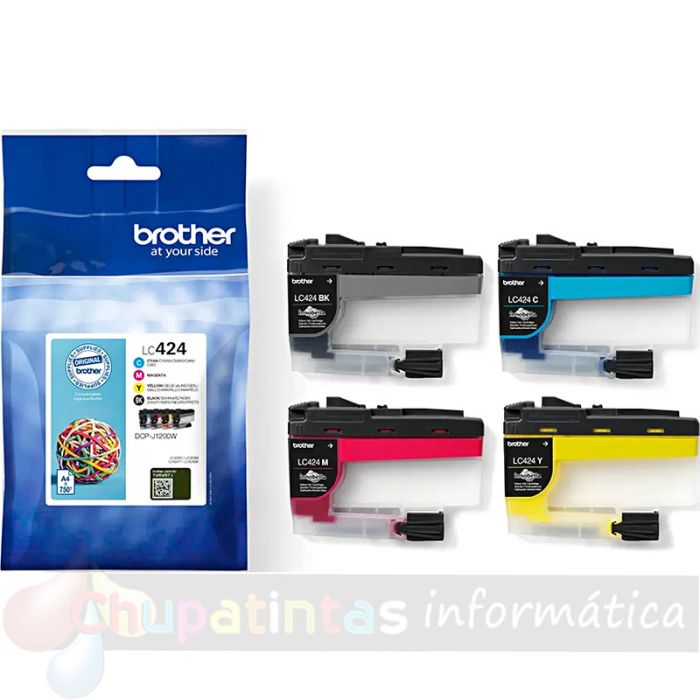 Brother LC424 Pack de 4 Cartuchos de Tinta Originales - LC424VAL-1