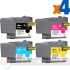 Brother LC3235XL/LC3233 Pack de 4 Cartuchos de Tinta Pigmentada Genéricos