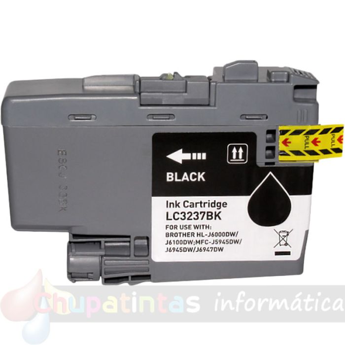 Brother LC3237 Negro Cartucho de Tinta Pigmentada Genérico - Reemplaza LC3237BK