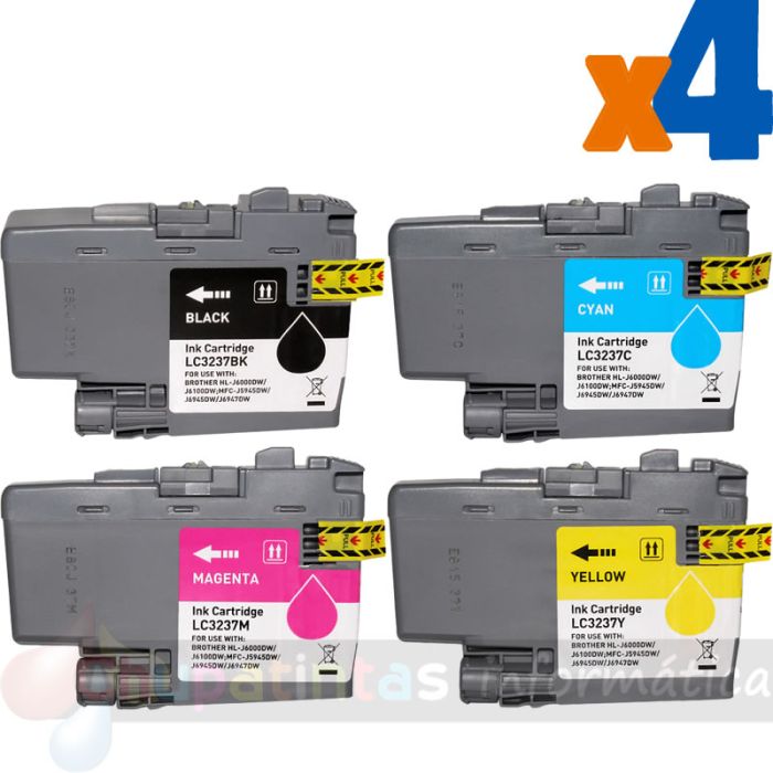 Brother LC3237 Pack de 4 Cartuchos de Tinta Genéricos