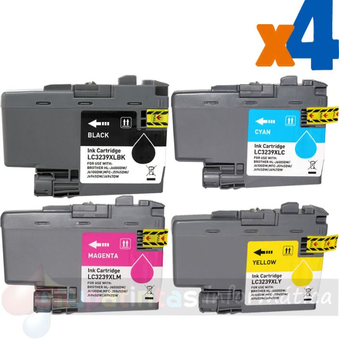 Brother LC3239XL Pack de 4 Cartuchos de Tinta Genericos