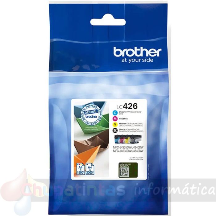 Brother LC426 Pack de 4 Cartuchos de Tinta Originales - LC426VAL-3