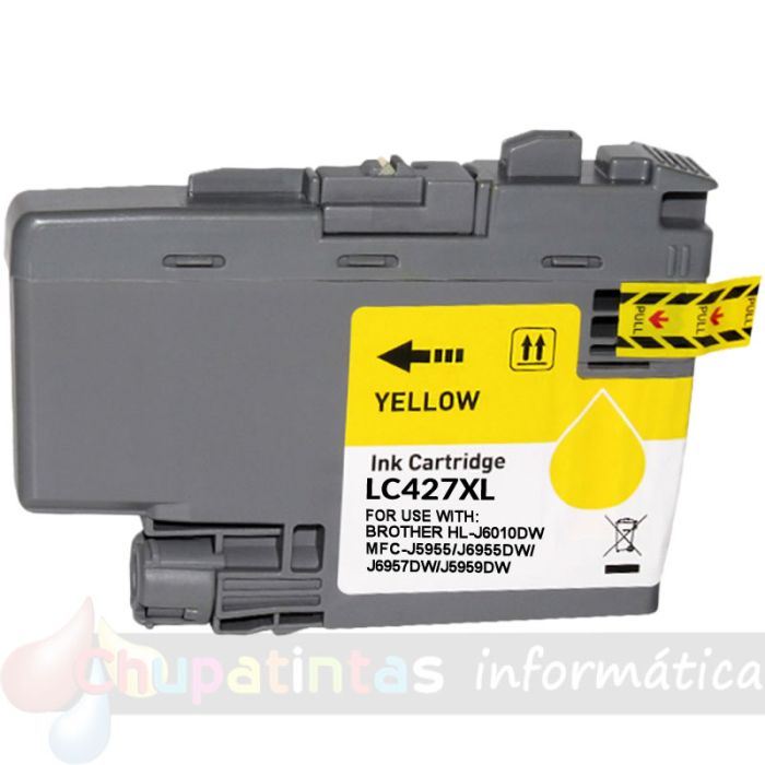 Brother LC427XL Amarillo Cartucho de Tinta Pigmentada Genérico - Reemplaza LC427XLY