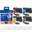 Brother LC521 Pack de 4 Cartuchos de Tinta Originales - LC521VAL