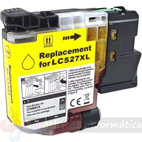 Brother LC527XL Amarillo Cartucho de Tinta Pigmentada Genérico - Reemplaza LC527XLY/LC527Y