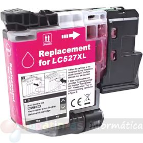 Brother LC527XL Magenta Cartucho de Tinta Pigmentada Genérico - Reemplaza LC527XLM/LC527M