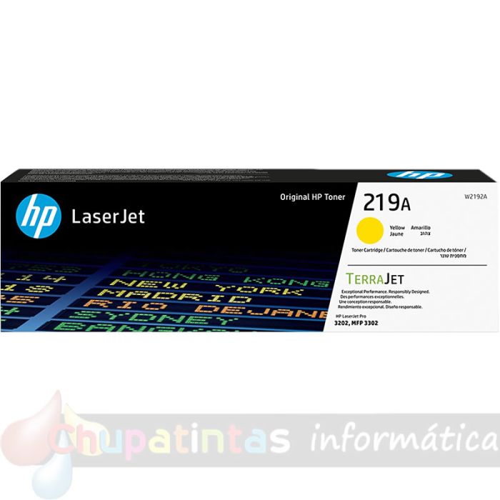 HP W2192A Amarillo Cartucho de Toner Original - 219A