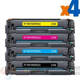 HP 219X/219A Pack de 4 Cartuchos de Toner Genéricos: W2190X+W2191X+W2192X+W2193X