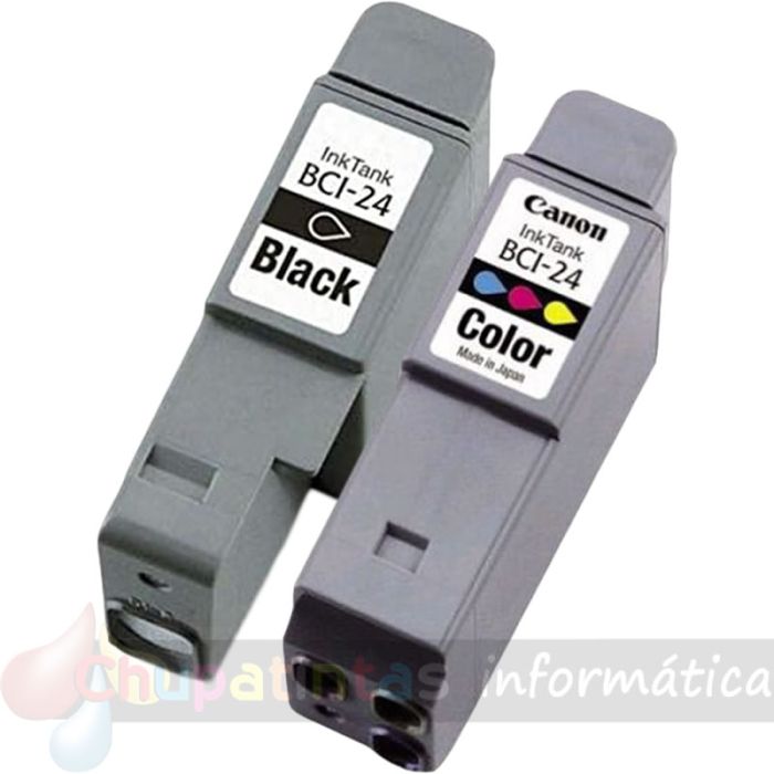 Canon BCI24 Negro + BCI24 Color Pack de 2 Cartuchos de Tinta Genéricos