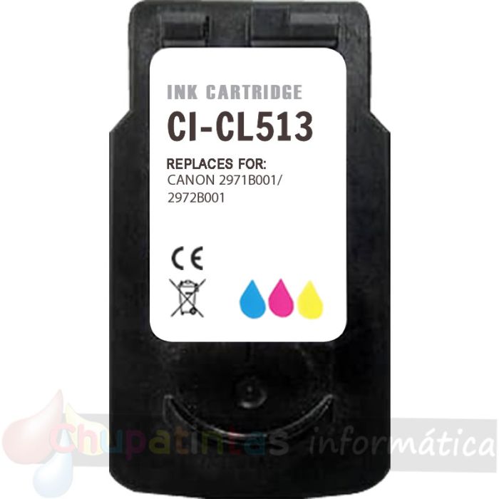 Canon CL513/CL511 Color Cartucho de Tinta Remanufacturado - Muestra Nivel de Tinta - Reemplaza 2971B001/2972B001
