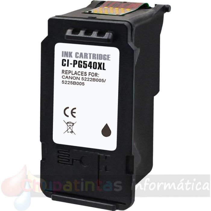 Canon PG540XL Negro Cartucho de Tinta Remanufacturado - Muestra Nivel de Tinta - Reemplaza 5222B005/5225B005