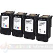 Canon PG545XL Negro + CL546XL Color Pack de 4 Cartuchos de Tinta Genericos - Muestran Nivel de Tinta