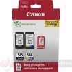 Canon PG545 Negro + CL546 Color Pack de Cartuchos de Tinta Originales + 50 Hojas de Papel Fotografico - 8287B008/8287B006/8287B005