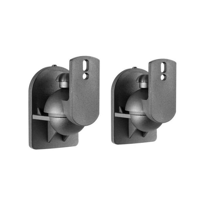 Aisens Pack Soporte Universal de Pared para Altavoces - Giratorio e Inclinable - Carga Max. 3.5Kg - Color Negro