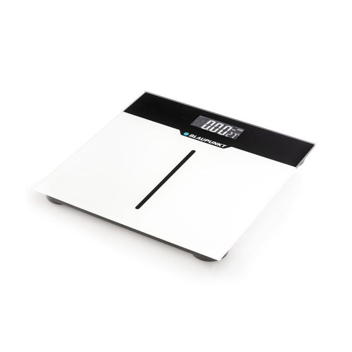 Blaupunkt Bascula Corporal - Capacidad 180kg - Pantalla Digital - Vidrio Templado - Encendido y Apagado Automatico - Color Blanco y Negro