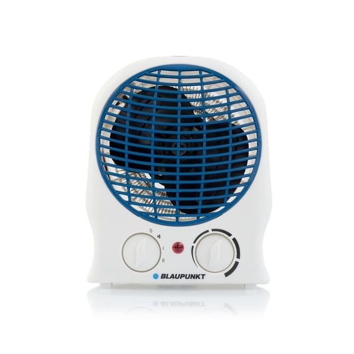 Blaupunkt Calefactor Portatil - Potencia 2000W - Temperatura Regulable - Funcion Ventilador - Termostato - Color Blanco y Azul