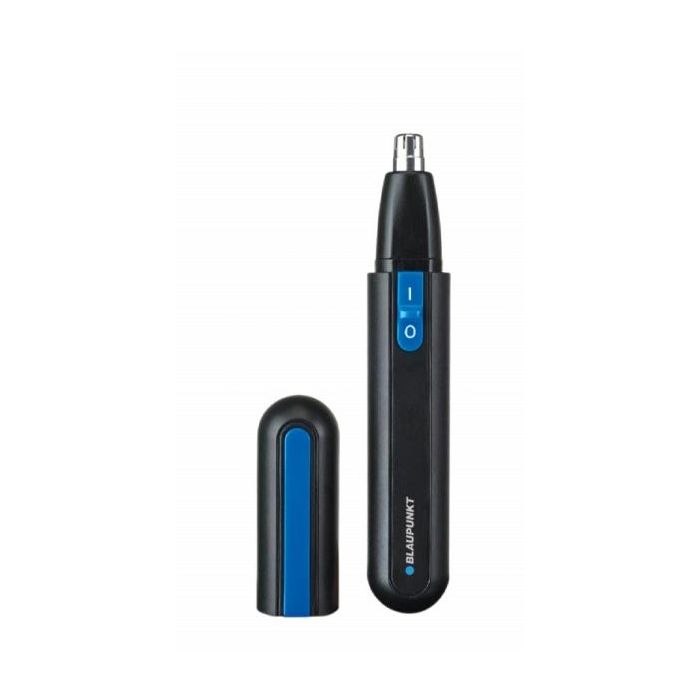 Blaupunkt Cortapelos para Nariz y Oidos - IPX4 - Incluye Accesorios - Alimentacion con Pila AA Incluida - Tapa Protectora - Color Negro y Azul