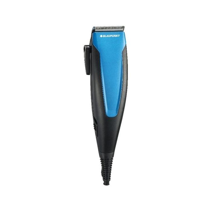 Blaupunkt Cortapelos Profesional - Potencia 15W - Palanca Lateral de Ajuste - Incluye Accesorios - Incluye Peines Guia - Cuchillas de Titanio - Color Negro y Azul