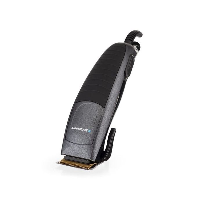 Blaupunkt Cortapelos Profesional - Potencia 15W - Palanca Lateral de Ajuste - Incluye Accesorios - Incluye Peines Guia - Cuchillas de Titanio - Tapa Protectora - Color Negro y Gris