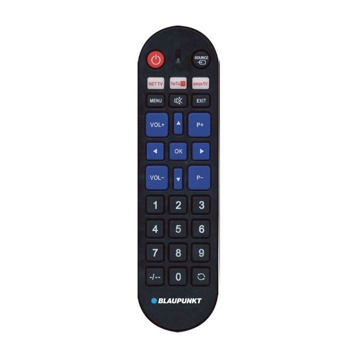 Blaupunkt Mando Universal para Lg, Samsung, Sony, Philips y Panasonic - Preconfigurado - Teclas Grandes - Control por Infrarrojos - Color Negro