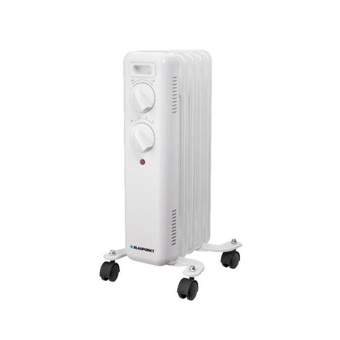 Blaupunkt Radiador de Aceite - Potencia 1000W - Termostato Regulable - Ruedas - Asa de Transporte - Indicador Luminoso - Color Blanco