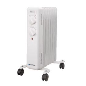 Blaupunkt Radiador de Aceite - Potencia 1500W - Termostato Regulable - Ruedas - Asa de Transporte - Indicador Luminoso - Color Blanco
