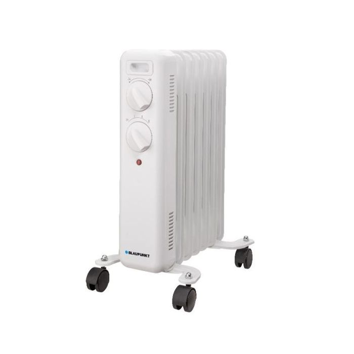 Blaupunkt Radiador de Aceite - Potencia 1500W - Termostato Regulable - Ruedas - Asa de Transporte - Indicador Luminoso - Color Blanco