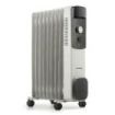 Blaupunkt Radiador de Aceite - Potencia 2000W - Ruedas - Termostato Regulable - Recogecable - Asa Lateral - Indicador Luminoso - Color Blanco y Negro