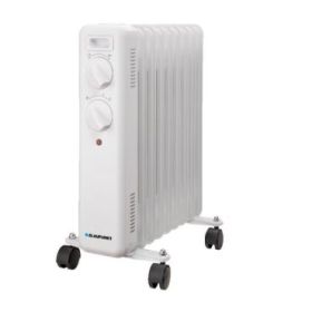Blaupunkt Radiador de Aceite - Potencia 2000W - Termostato Regulable - Ruedas - Asa de Transporte - Indicador Luminoso - Color Blanco