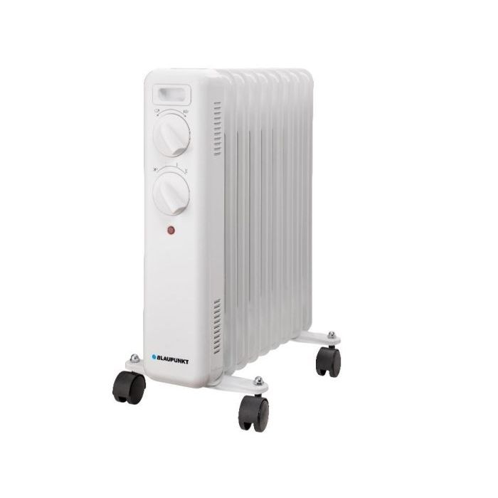 Blaupunkt Radiador de Aceite - Potencia 2000W - Termostato Regulable - Ruedas - Asa de Transporte - Indicador Luminoso - Color Blanco