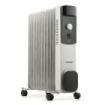 Blaupunkt Radiador de Aceite - Potencia 2500W - Termostato Regulable - Ruedas - Recogecable - Indicador Luminoso - Color Blanco y Negro