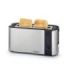 Blaupunkt Tostadora de Ranura Larga - 1000W - Rejilla Calientabollos - 6 Niveles de Tostado - Bandeja Recogemigas Extraible - Funcion Descongelar y Recalentar - Color Negro y Gris