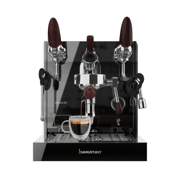 Cecotec Baristeo Excelsa Cafetera Expresso - Capacidad 330ml - Presion 15bar - Deposito de 330ml - Pantalla Digital - Temperatura Regulable - Acero Inoxidable - Color Negro