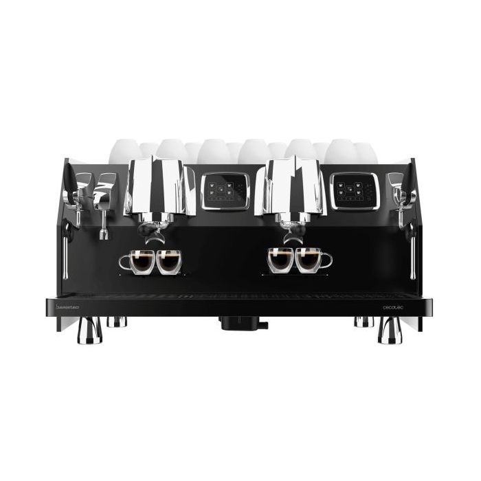 Cecotec Baristeo Regina Cafetera Expresso Profesional Doble - 5200W - Calientatazas - Presion 9bar - Caldera de Acero Inoxidable - Pantalla LCD - Vaporizador - Portafiltro Profesional 58mm - Color Negro