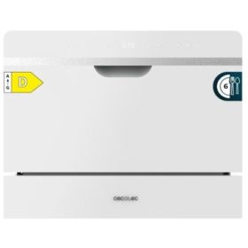 Cecotec Bolero Aguazero 2500 S-BI White Glass Mini Lavavajillas - 6 Servicios - Seguro Infantil - 5 Programas - Inicio Programable - Color Blanco
