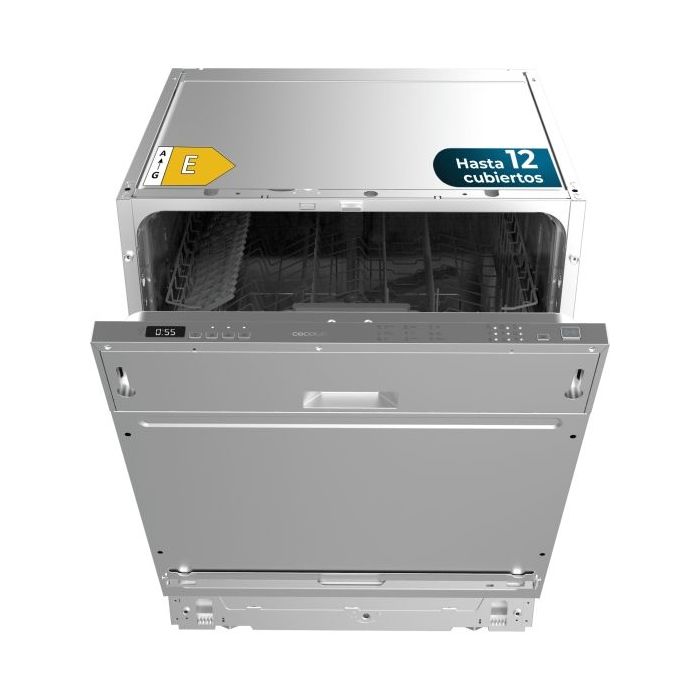 Cecotec Bolero Aguazero 6110 Full-BI Lavavajillas Integrable de 60cm - 13 Cubiertos - Temperatura Regulable - Seguro Infantil - 6 Programas - Inicio Programable - Funcion Media Carga - Color Acero