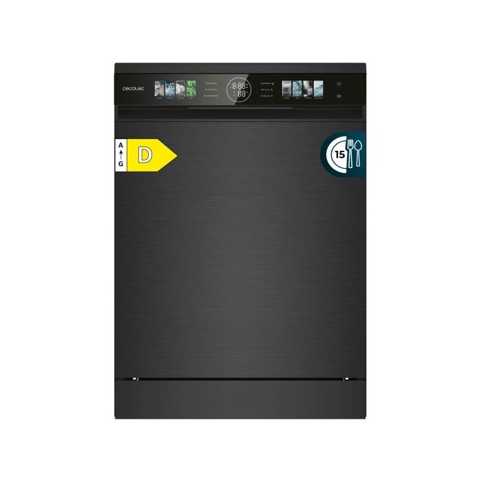 Cecotec Bolero Aguazero 6320 Dark Lavavajillas de 60cm - 15 Servicios - Modo Turbo - Pantalla XXL - 8 Programas - Inicio Programable - Color Gris Oscuro