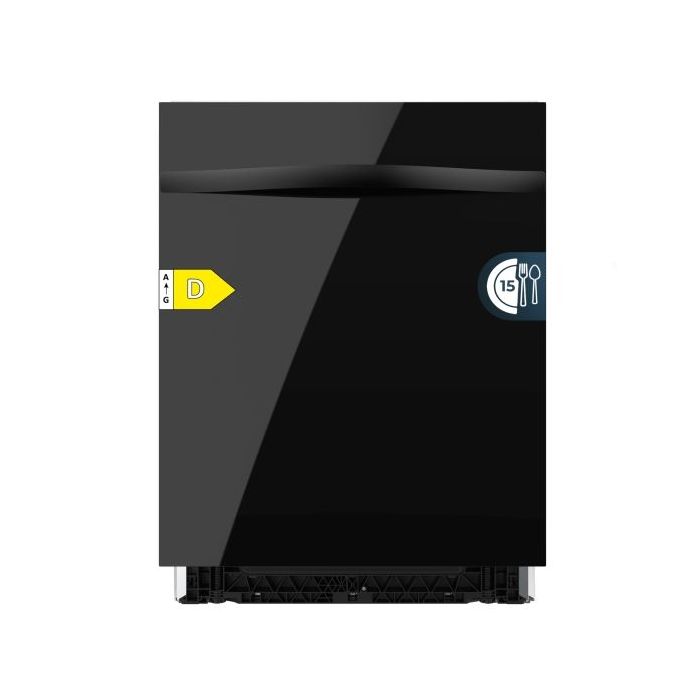 Cecotec Bolero Aguazero 6320 Full-BI Matt Black Glass Lavavajillas Integrable de 60cm - 15 Servicios - Modo Turbo - 8 Programas - Inicio Programable - Color Negro