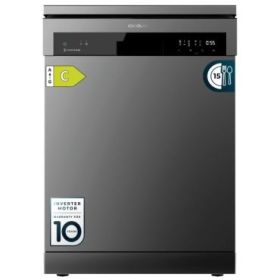 Cecotec Bolero Aguazero 6500 Dark C Lavavajillas de 60cm - 15 Cubiertos - Bandeja para Cubiertos - 6 Programas - Motor Inverter - Inicio Programable - Funcion Media Carga - Color Gris Oscuro