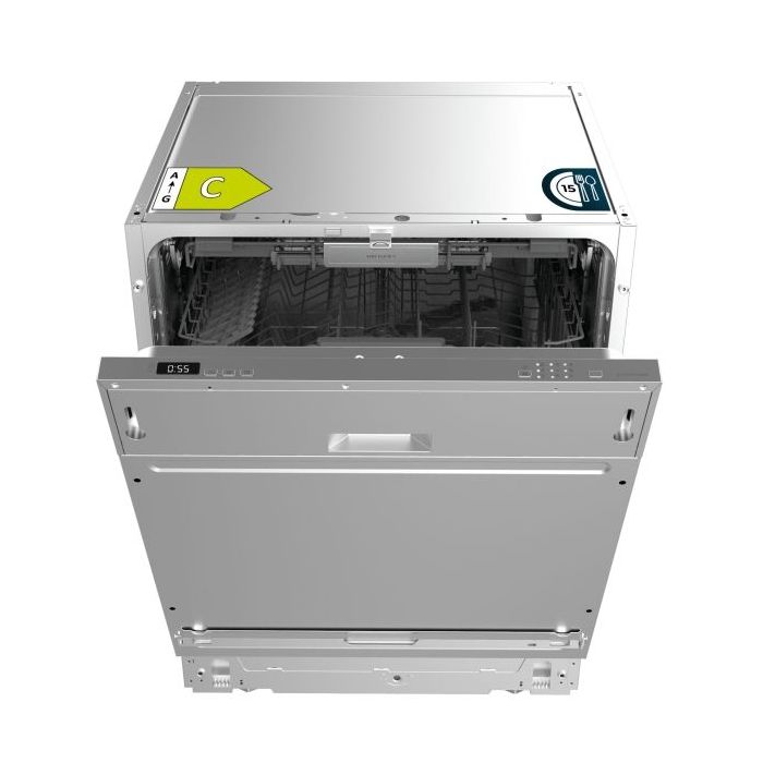 Cecotec Bolero Aguazero 6500 Full-BI C Lavavajillas Integrable de 60cm - 15 Cubiertos - Temperatura Regulable - Bandeja para Cubiertos - 6 Programas - Motor Inverter - Inicio Programable - Color Acero