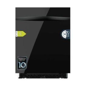 Cecotec Bolero Aguazero 6620 Full-BI Matt Black Glass Lavavajillas Integrable de 60cm - 15 Servicios - Modo Turbo - 8 Programas - Motor Inverter - Inicio Programable - Color Negro