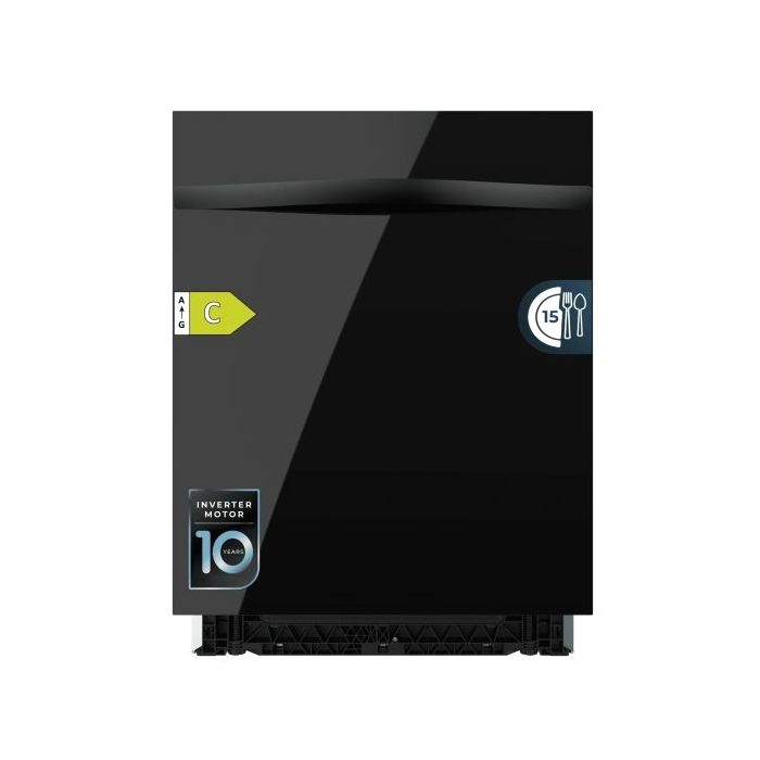 Cecotec Bolero Aguazero 6620 Full-BI Matt Black Glass Lavavajillas Integrable de 60cm - 15 Servicios - Modo Turbo - 8 Programas - Motor Inverter - Inicio Programable - Color Negro