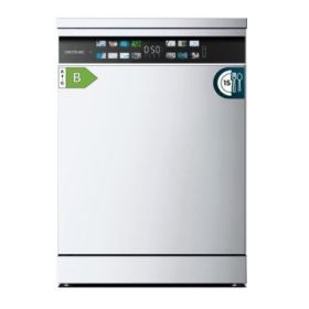Cecotec Bolero Aguazero 6700 B Lavavajillas de 60cm - 15 Cubiertos - Seguro Infantil - Pantalla XXL - 8 Programas - Motor Inverter - Inicio Programable - Funcion Media Carga - Color Blanco