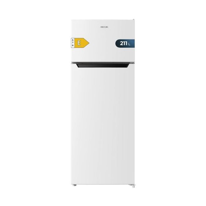 Cecotec Bolero CoolMarket 2D 211 White E Frigorifico Dos Puertas - Capacidad 211L - Defrost - Congelacion Ultrarapida - Display Interior - Puerta Reversible - Clase E - 54x55.1x142.8cm - Color Blanco