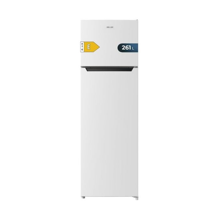 Cecotec Bolero CoolMarket 2D 261 White E Frigorifico Dos Puertas - Capacidad 261L - Defrost - Congelacion Ultrarapida - Display Interior - Puerta Reversible - Clase E - 54x54x169.3cm - Color Blanco