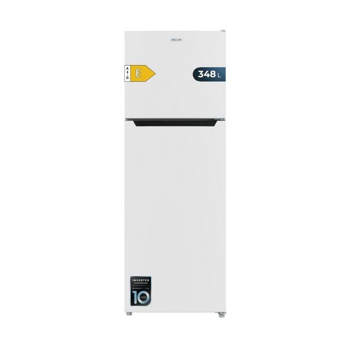 Cecotec Bolero CoolMarket 2D 348 NF White E Frigorifico Dos Puertas - Capacidad 348L - Luz LED - Compresor Inverter - Silencioso - Clase E - 59.5x68.5x170cm - Color Blanco