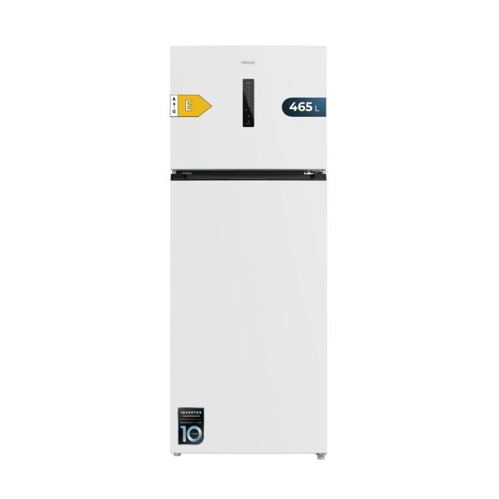 Cecotec Bolero CoolMarket 2D 465 NF White E Frigorifico Dos Puertas - Capacidad 465L - Luz LED - Compresor Inverter - Silencioso - Clase E - 70.3x70.3x185.5cm - Color Blanco