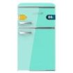 Cecotec Bolero CoolMarket 2D Origin 86 Green E Mini Frigorifico de Dos Puertas de 86L - Luz LED - Estilo Retro - Tirador Cromado - Cajon para Vegetales - 48.7x59.2x89.3cm - Color Menta