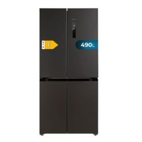 Cecotec Bolero CoolMarket 4D 490 Dark E Frigorifico Americano 4 Puertas - Capacidad 490L - Total Nofrost - Congelacion Ultrarapida - Frio Envolvente - Clase E - 183x91cm - Color Negro